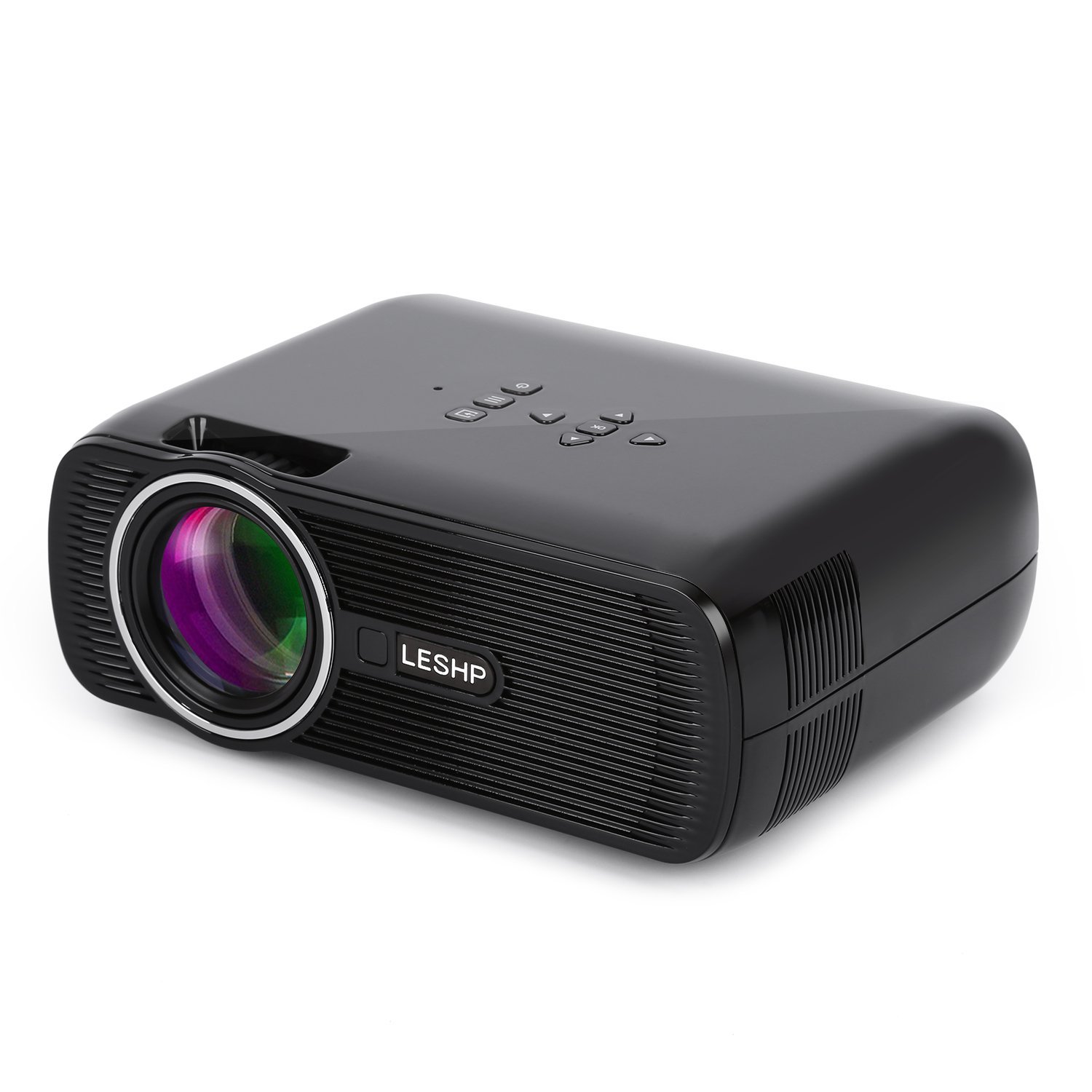 Mini Projector,LESHP 1080P HD 3D Projector with 5.0 Inch ...