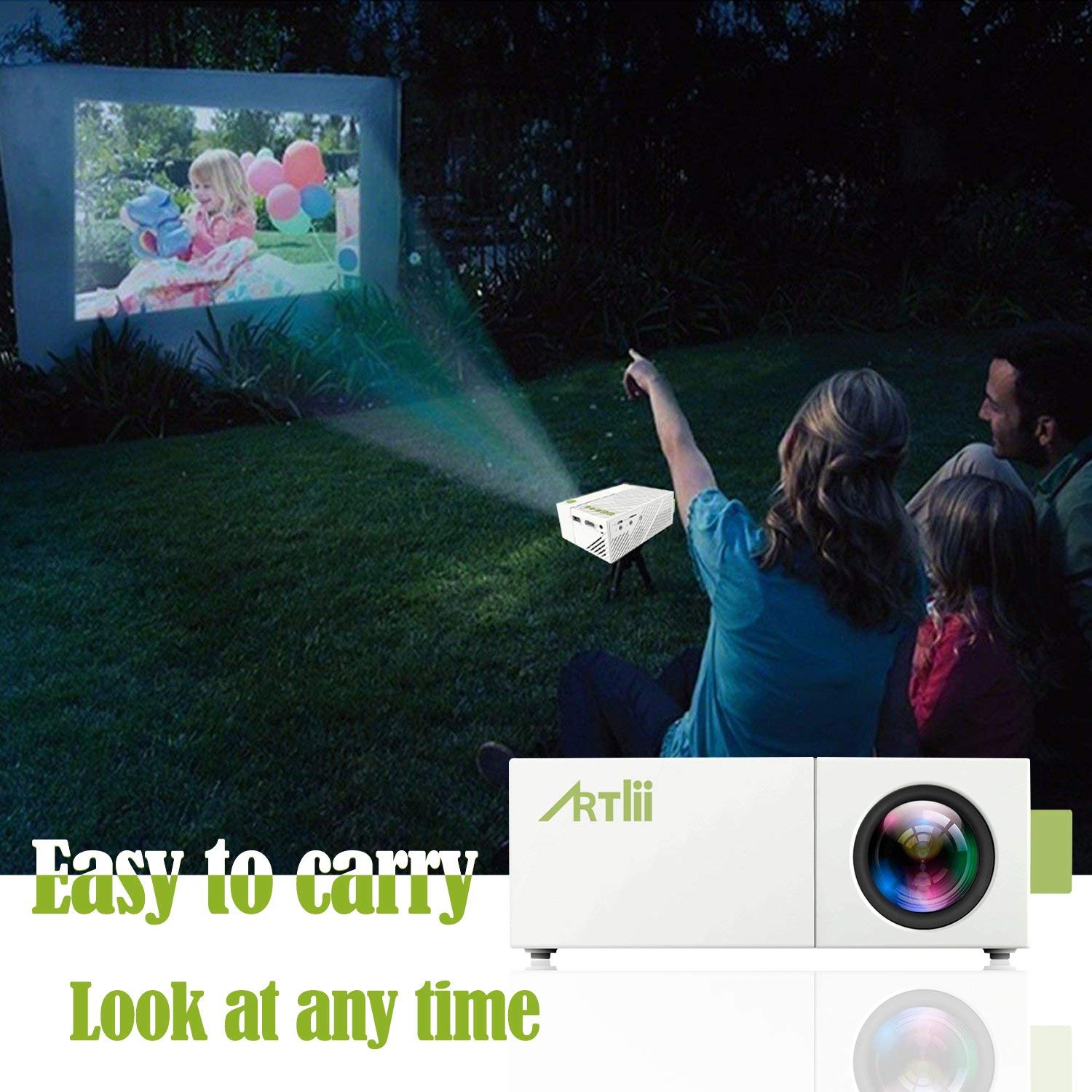 Artlii Projector is easy to carry, look at any time