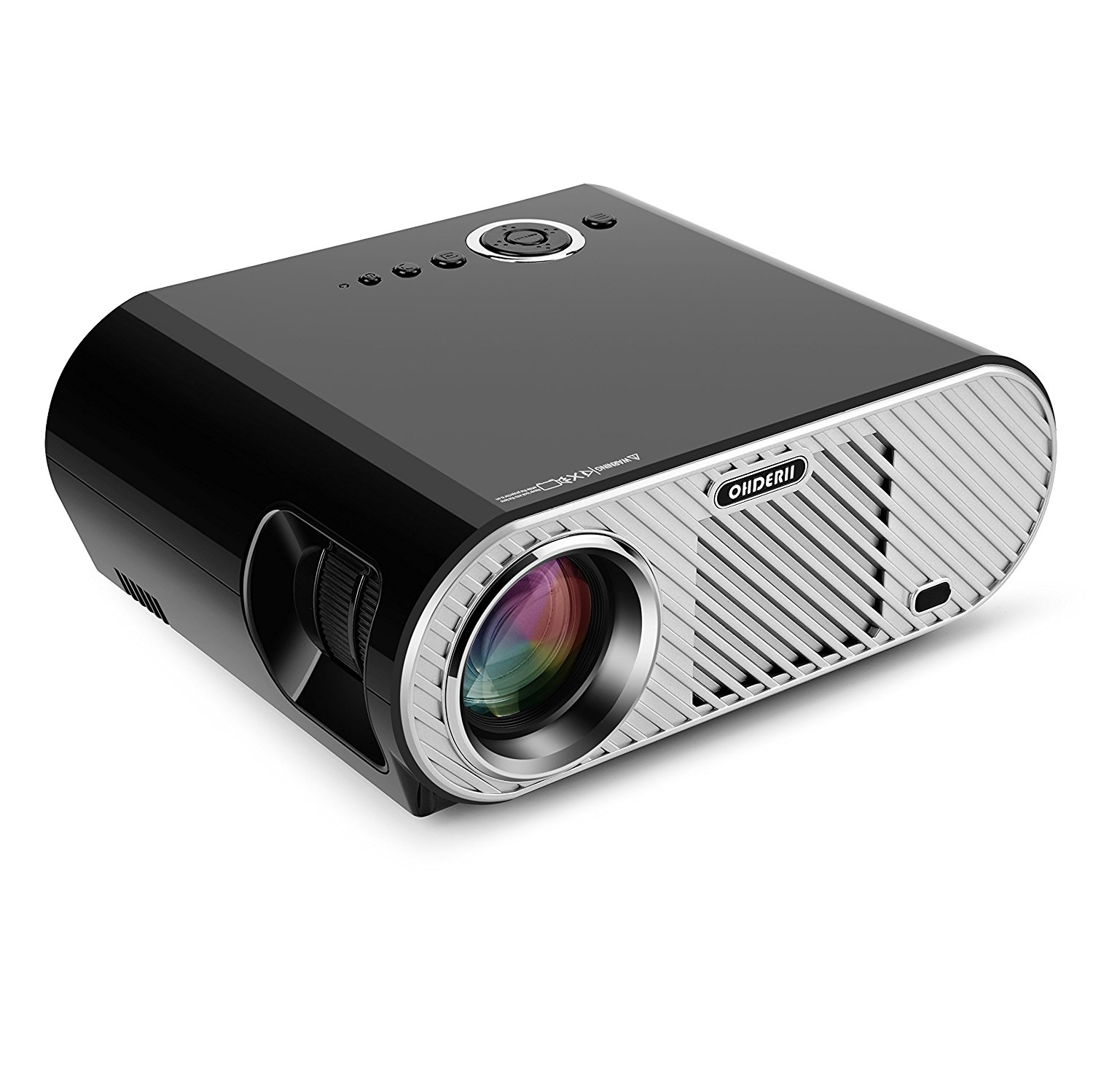 Ohderii Projector, LED Lumens 3200ANSI Luminous efficiency Multimedia Home Theater Projectors 1280 800 Native Resolution Support 1080P HD-ideal for Outdoor Indoor Movie Night or Video Games