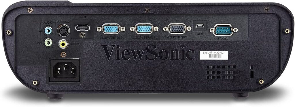 viewsonic projector with various input connection ports