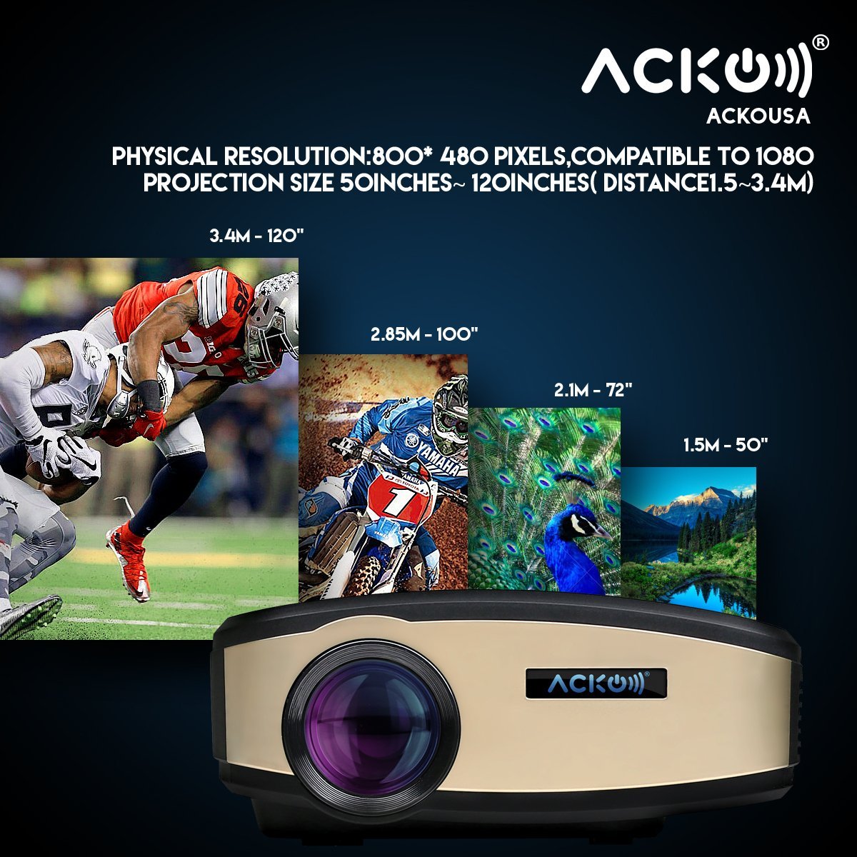 Acko Wi-Fi LED HD projector