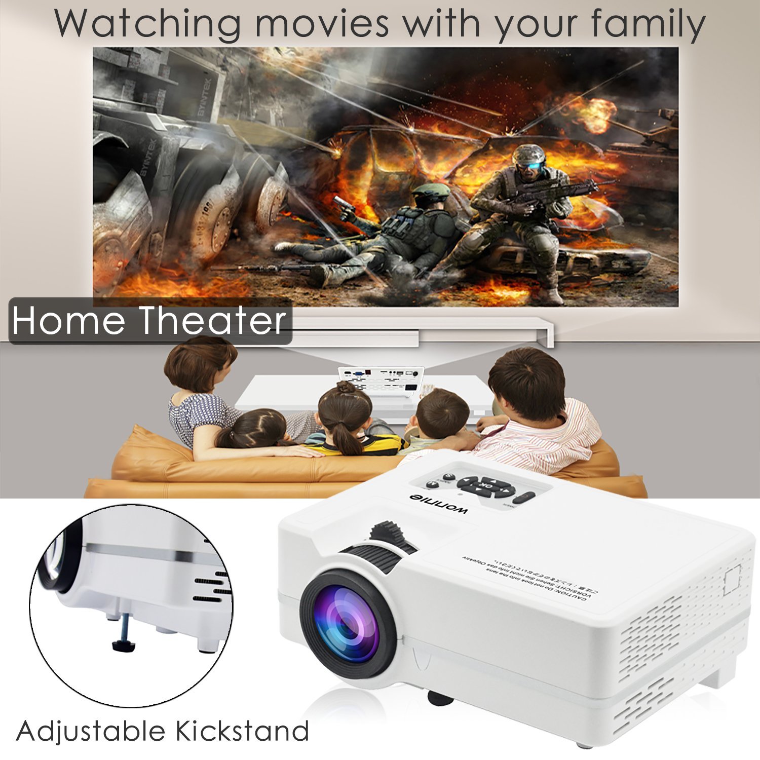 elephas 1500 lumens home theater projector