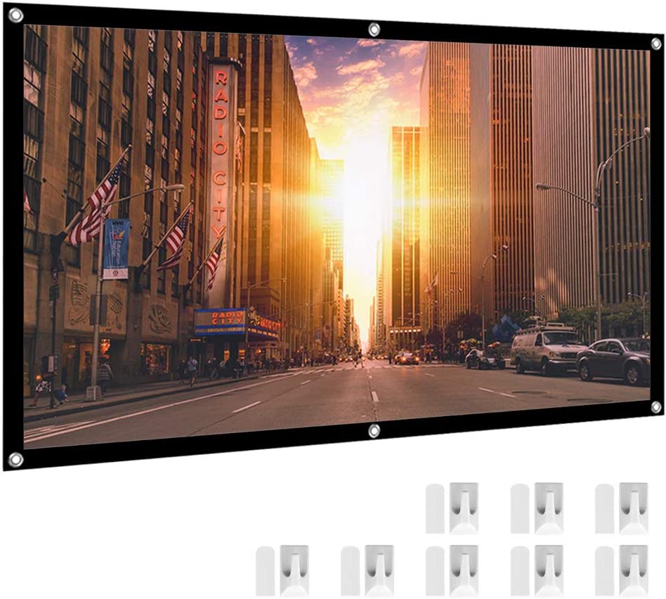 HENZIN 100 Inches 16-9 Simple Portable Projector Screen