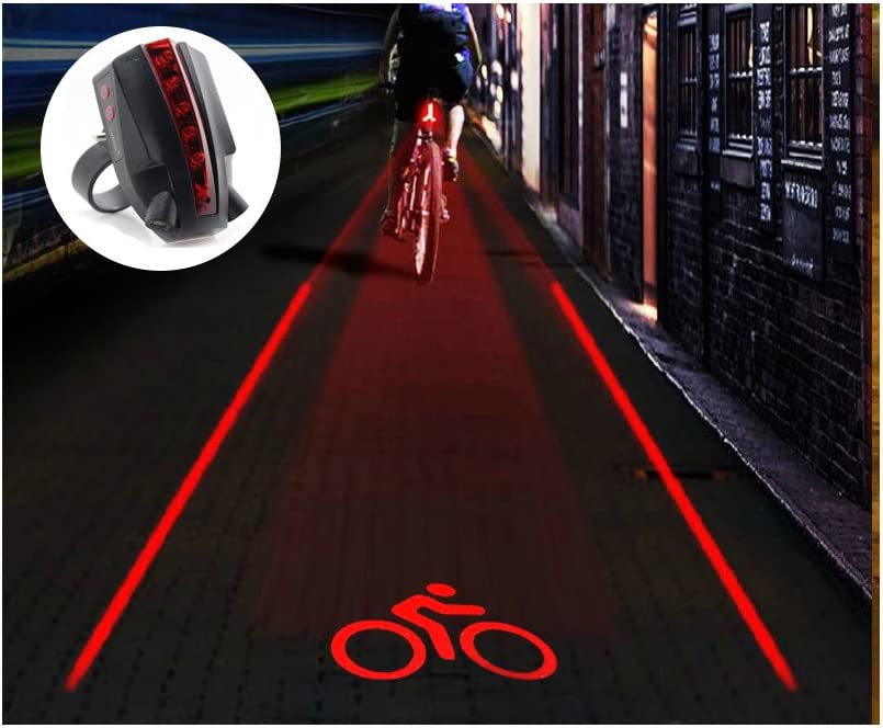 Huluwa Bike Tail Light Bicycle Cycling Projector Tail Light Warning Lamp
