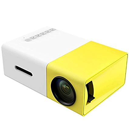 DeepLee Mini Projector, DP300 Portable LED Projector support PC Laptop USB Stick USB/SD/AV/HDMI Input for Video/Movie/Game/Home Theater Video Projector- Yellow