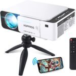 1080P Projector with WiFi Tripod Mount Bundle, HOPFROG Portable Phone Projecter