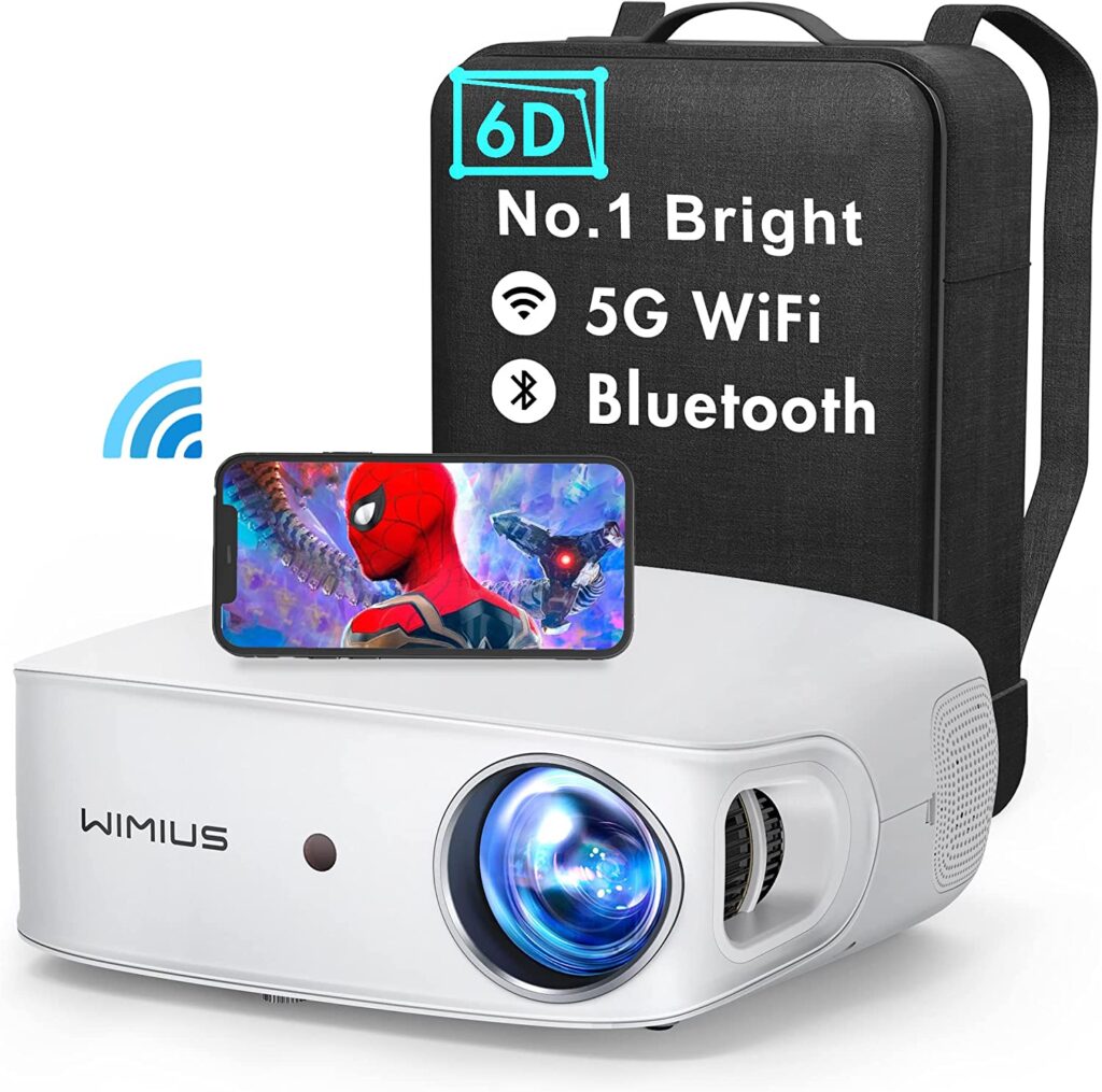 5G WiFi Bluetooth Projector, WiMiUS K7 6D Auto Keystone Correction
