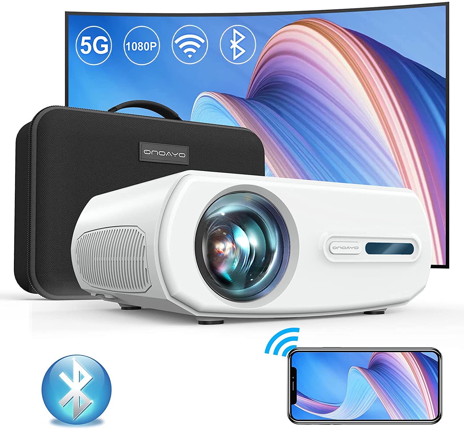 ONOAYO 5G Projector - WiFi Outdoor Home Theater 1080P