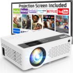 TMY Projector 7500 Lumens with Projector Screen