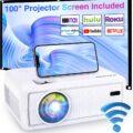 CRAZVIEW Projector with WiFi and Bluetooth