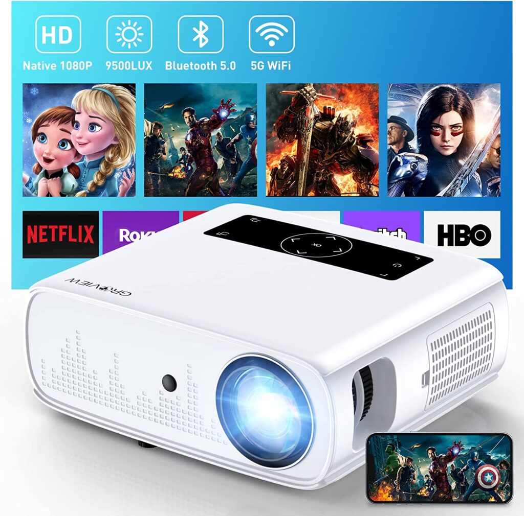 Groview Projector with WiFi and Bluetooth