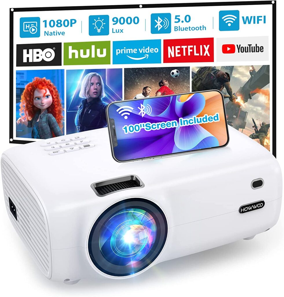 HOWWOO Projector with WiFi and Bluetooth