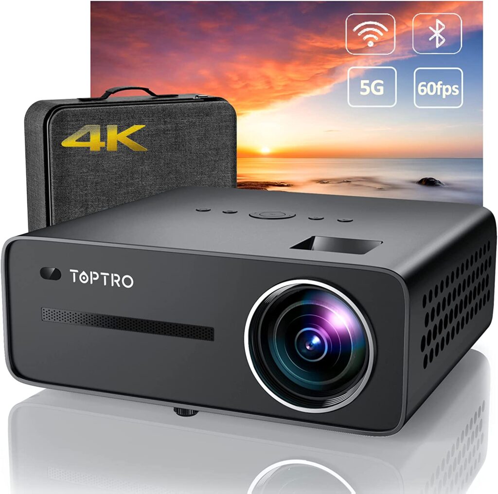 TOPTRO X5 5G WiFi Bluetooth Projector, 360 ANSI Lumen Full HD Native 1080P Projector