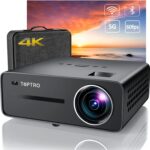 TOPTRO X5 5G WiFi Bluetooth Projector, 360 ANSI Lumen Full HD Native 1080P Projector