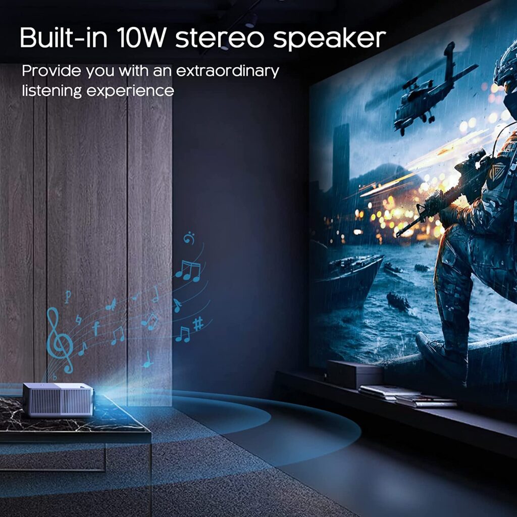 built-in 10w speaker of vaabzz projector