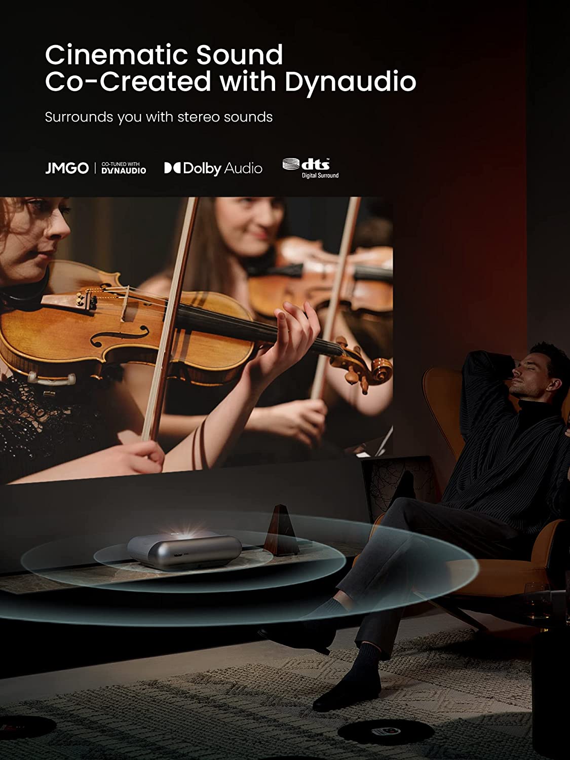 JMGO O1 Pro Ultra Short Throw Projector, 1500ANSI Lumens