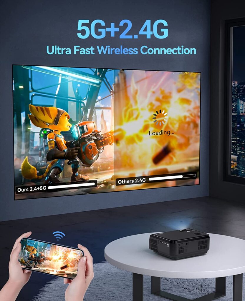 ussunny 5g projector 5g wireless wifi ultra fast home theater