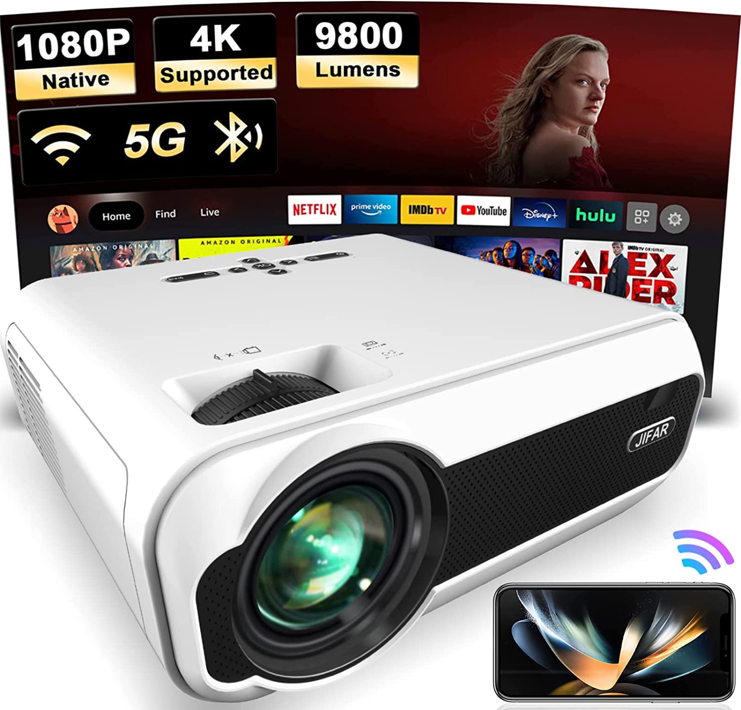 Jifar H89 Review, PROS, CONS - 5G Wi-Fi Projector