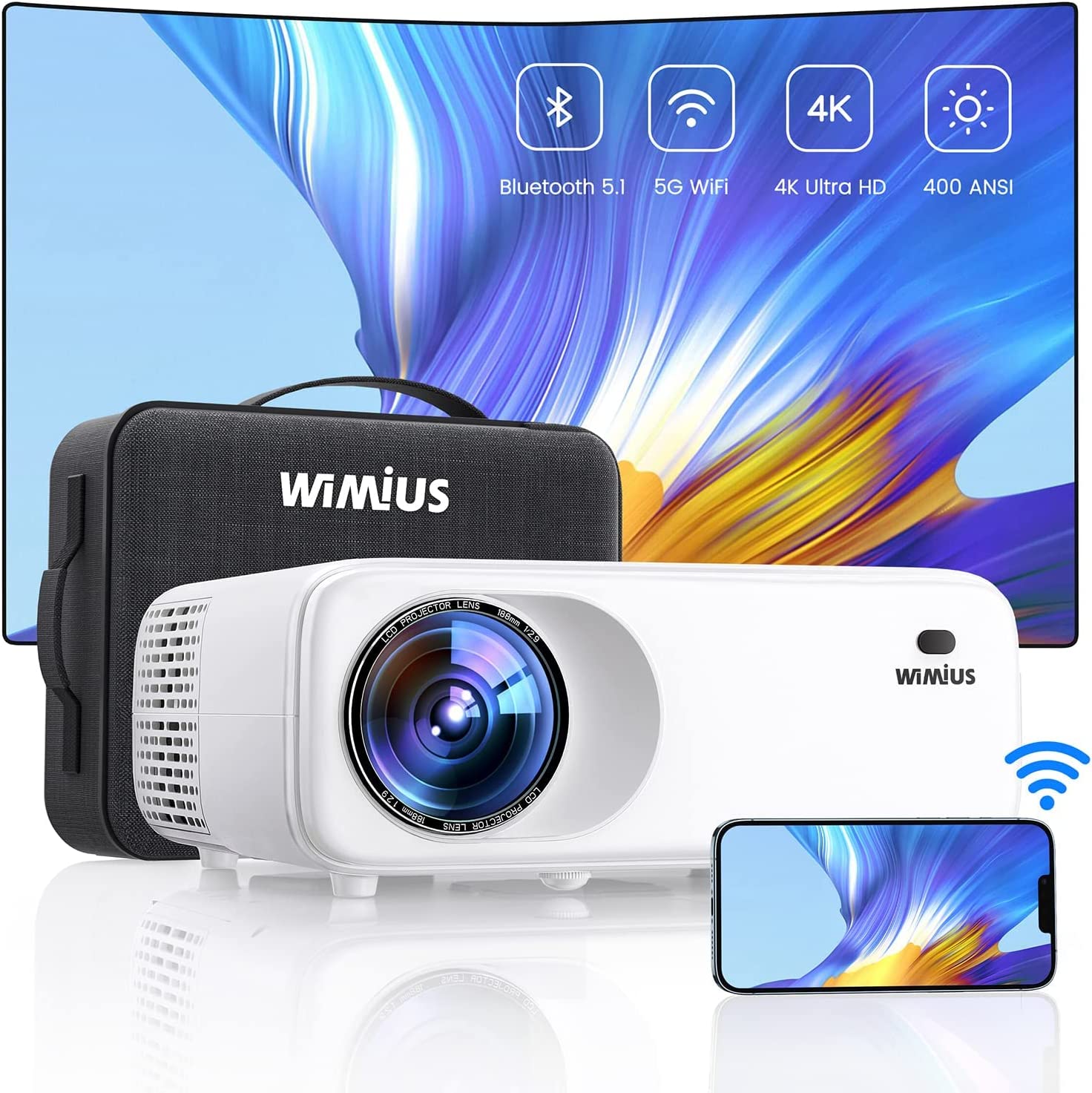 WiMiUS W6 Review, Pros & Cons - 1080P 5G WiFi Bluetooth Projector