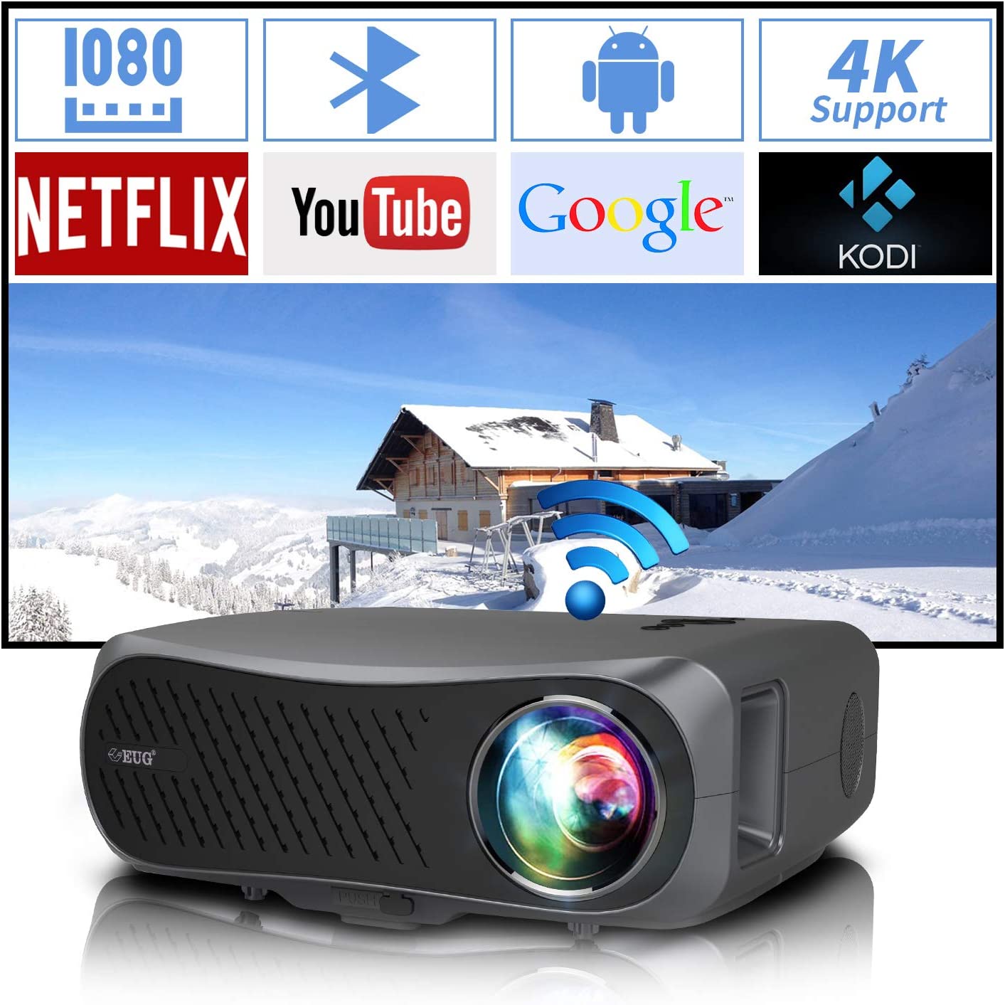ZCGIOBN Projector Review - WiFi Bluetooth 1080P Projector
