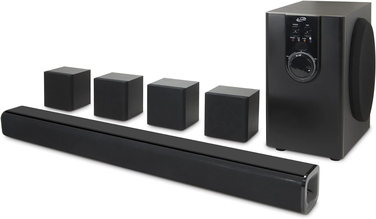 iLive 5.1 Home Theater System with Bluetooth, 6 Surround Speakers